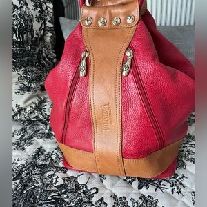 Venezia Italian Leather Red backpack/Sling bag